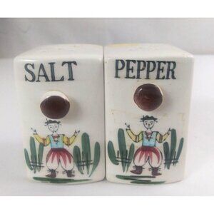 Vintage Man In Field 2.78" Salt & Pepper Shakers Japan